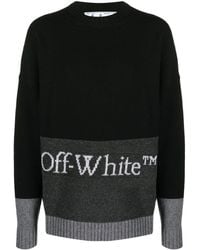 Off-White c/o Virgil Abloh - Intarsia Logo Wool Sweater - Lyst