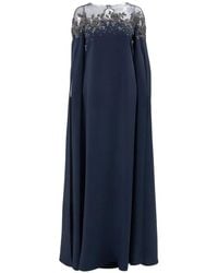 Carolina Herrera - Floral-Embroidered Maxi Dress - Lyst