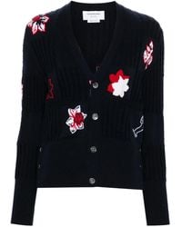 Thom Browne - Hector Floral Intarsia-Knit Cardigan - Lyst
