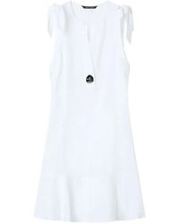 ARMANI EXCHANGE - Bow-Detail Ruffled Dress - Lyst