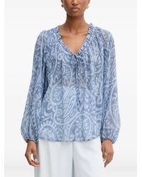 Morgan - Paisley-Print Ruffled Blouse - Lyst