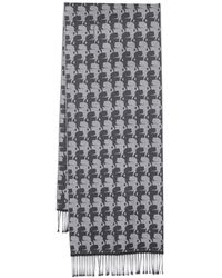 Karl Lagerfeld Jacquard-Schal mit Logo - Grau