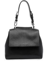 Orciani - Sac Cabas En Cuir Grainé À Plaque Logo - Lyst