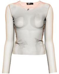 Mugler - メッシュ ロングtシャツ - Lyst