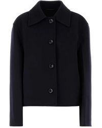 Jil Sander - Chaqueta con cierre de botón y cuello - Lyst