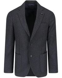 Lardini - Check-Pattern Notched-Lapel Blazer - Lyst