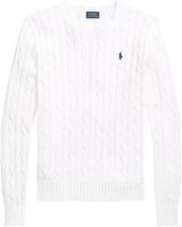 Polo Ralph Lauren - Cable-Knit Logo-Embroidered Sweater - Lyst
