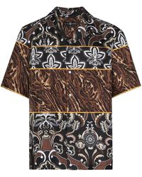 Hombre Ropa de Camisas de Camisas informales de botones Camisa con motivo de pájaros Edward Crutchley de Seda de hombre 