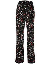 RED Valentino - Floral-Print Elasticated-Waist Trousers - Lyst