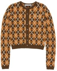 Acne Studios - Bouclé Argyle Knit Cardigan - Lyst