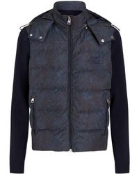 Etro - Down Jacket With Paisley Print - Lyst