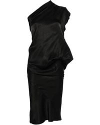 Rick Owens - Robe Mi-Longue Drapée À Une Épaule - Lyst