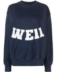 we11done - Logo-Print Cotton Sweatshirt - Lyst