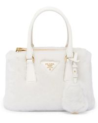 Prada - Galleria Mini-Handtasche Mit Shearling - Lyst