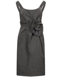Magda Butrym - 3D Floral-Appliqué Draped Midi Dress - Lyst