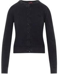 DIESEL - Button-Fastening Logo-Embroidered Cardigan - Lyst