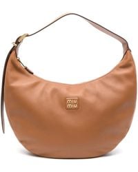 Miu Miu - Borsa A Spalla Con Placca Logo - Lyst