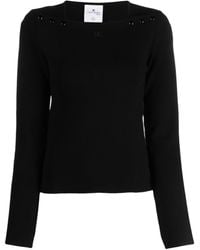 Courreges - Logo-embroidered Square-neck Sweatshirt - Lyst