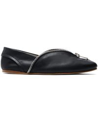 JW Anderson - Zip-Detail Leather Ballerina Flats - Lyst