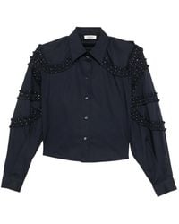 Sandro - Crystal-Embellished Ruffled-Detail Shirt - Lyst