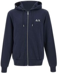Sun 68 - Zip-Up Chest-Logo Cotton Hoodie - Lyst