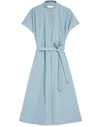 Jil Sander - Popeline Katoenen Jurk Met Ceintuur - Lyst