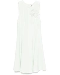 Elisabetta Franchi - Floral-Appliqué Crepe Mini Dress - Lyst