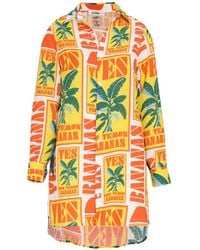 Amir Slama - Banana Text-Print Mini Dress - Lyst