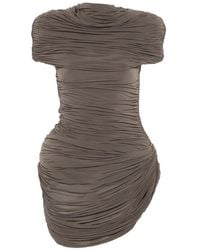 Magda Butrym - High-Neck Draped Mini Dress - Lyst