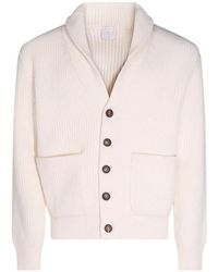 Eleventy - Ribbed-Knit Shawl-Collar Cardigan - Lyst