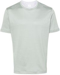 Eleventy - Katoenen T-shirt Met Contrasterende Afwerking - Lyst