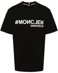 3 MONCLER GRENOBLE - T-Shirt mit Logo-Applikation - Lyst