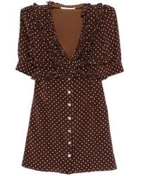 Alessandra Rich - Ruffled Polka-Dot Mini Dress - Lyst