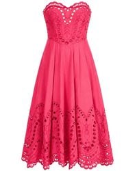 Charo Ruiz - Marlin Broderie-Anglaise Strapless Midi Dress - Lyst
