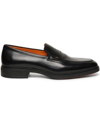 Santoni - Easy Leather Loafers - Lyst