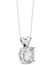Diamond Essentials - Diamond Solitaire Necklace - Lyst