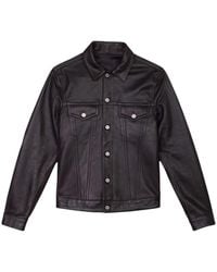 Purple Brand - Button-Up Leather Shirt Jacket - Lyst