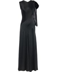 Maison Margiela - Bow-Detail V-Neck Maxi Dress - Lyst