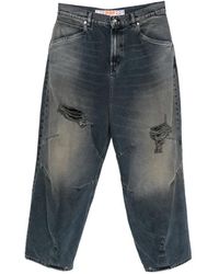 PDF - Distressed Panelled Jeans - Lyst