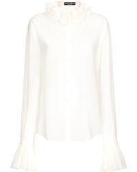 Dolce & Gabbana - Ruffled Silk-blend Shirt - Lyst