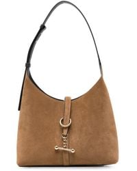 Strathberry - Bar-Detail Suede Shoulder Bag - Lyst