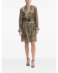 MARC AUREL - Snake-Print Belted Mini Dress - Lyst