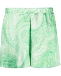 Opening Ceremony - Marble-Print Shiny Shorts - Lyst