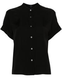Theory - Stand-up Collar Silk Shirt - Lyst