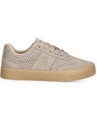 Trussardi - Mesh-Panelled Suede Sneakers - Lyst