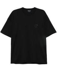 Giorgio Armani - T-Shirt Mit Logo-Stickerei - Lyst