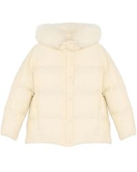 Yves Salomon - Jack Met Capuchon En Lamswol Afwerking - Lyst