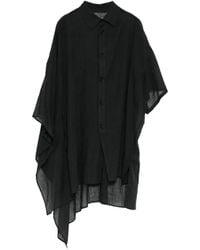 Yohji Yamamoto - Sheer Asymmetric-Hem Shirt - Lyst