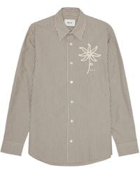 NN07 - Embroidered-Flower Striped Shirt - Lyst