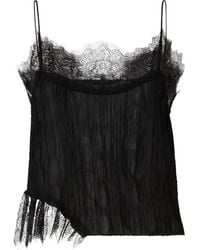 Pinko - Lace-Detail Georgette Top - Lyst